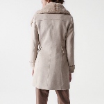 Manteau en drap de laine beige Salsa femme