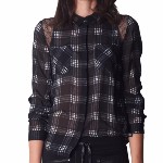 Chemise femme Le Temps des Cerises modèle Melba à carreaux noirs