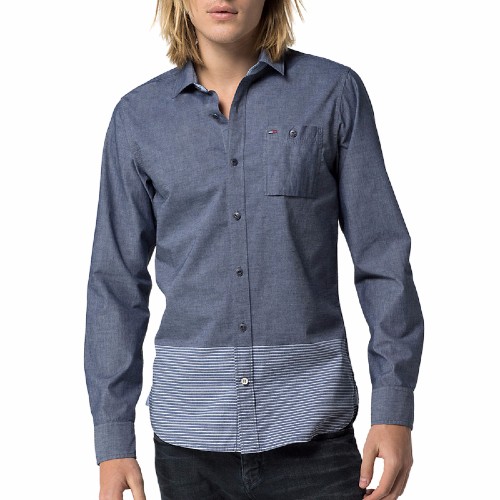 Chemise Tommy Hilfiger homme modèle Fonz en coton chambray