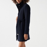 Manteau en drap de laine bleu marine Salsa femme