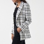 Veste blazer Salsa Jeans femme blanc texturé rayé noir