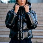 Doudoune noire brillante Freeman T Porter Vardia