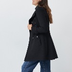 Manteau long en drap de laine Salsa femme