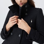 Manteau long en drap de laine Salsa femme