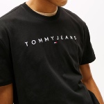 T Shirt Tommy Jeans noir avec logo brodé