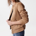 Veste en en suédine beige Salsa femme