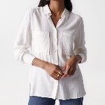 Chemise Salsa femme blanc écru texturé