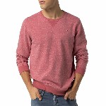 Sweat Tommy Hilfiger homme en coton chiné rouge chili pepper