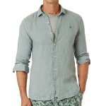 Chemise en lin vert Us Polo Assn