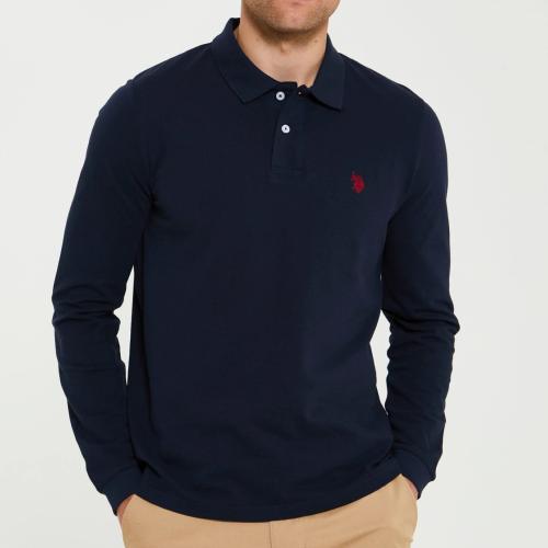 Polo manches longues Us Polo Assn bleu marine