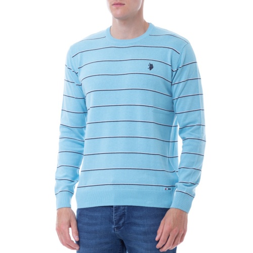 Pull Us Polo Assn homme bleu rayé