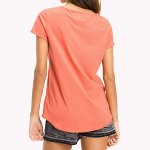 T Shirt femme Tommy Hilfiger Jeans corail