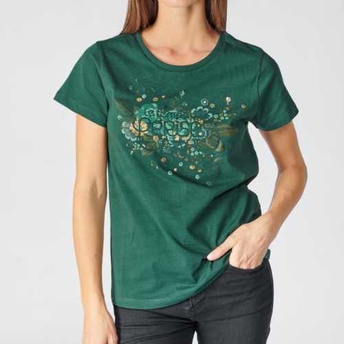 T Shirt Le Temps des Cerises femme Frankie vert