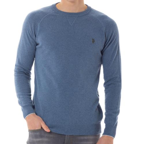 Pull en laine Us Polo Assn homme bleu