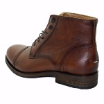 Boots Tommy Hilfiger homme en cuir cognac foncé haute qualité