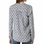 Blouse Tommy Hilfiger femme en viscose blanc à motifs bleu majolica