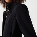 Manteau long en gabardine noire Salsa pour femme