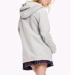 Sweat large pour femme Tommy Hilfiger gris et blanc