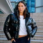 Doudoune noire brillante Freeman T Porter Vardia