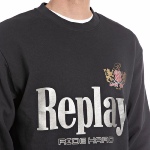 Sweat Replay homme noir logo ride hard