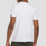 T Shirt col V Replay Jeans blanc