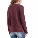 Gilet Le Temps des Cerises femme coupe cardigan modèle Pulsar bordeaux