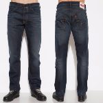 Jean Levis 504 pour homme coupe droite straight délavage Black Drift