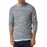 pull Tommy Hilfiger en coton bleu chiné et texturé pour homme