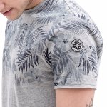 Tee Shirt LTC Le Temps des Cerises homme Tropical gris motifs sur le haut