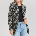 Veste blazer femme Le Temps des Cerises Urielle noire à motifs