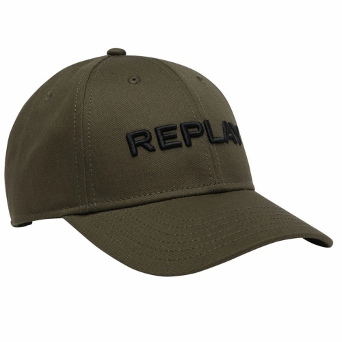 Casquette Replay Jeans kaki logo noir