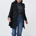 Manteau long en drap de laine Salsa femme