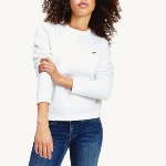 Sweat femme Tommy Hilfiger Jeans blanc