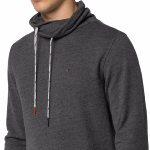 Sweat Tommy Hilfiger homme gris anthracite col montant