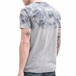 Tee Shirt LTC Le Temps des Cerises homme Tropical gris motifs sur le haut