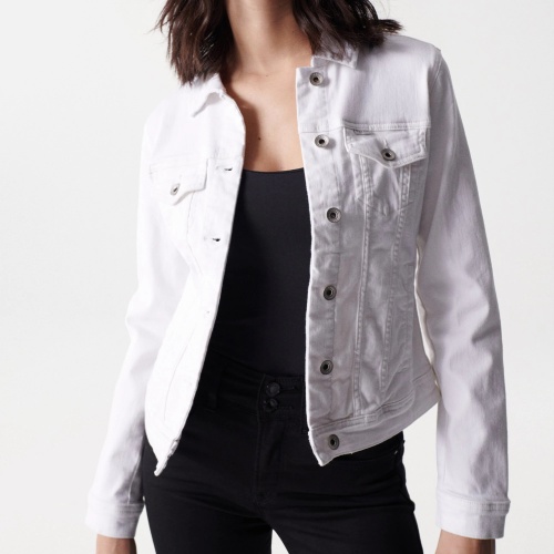 Veste en jeans blanc Salsa femme