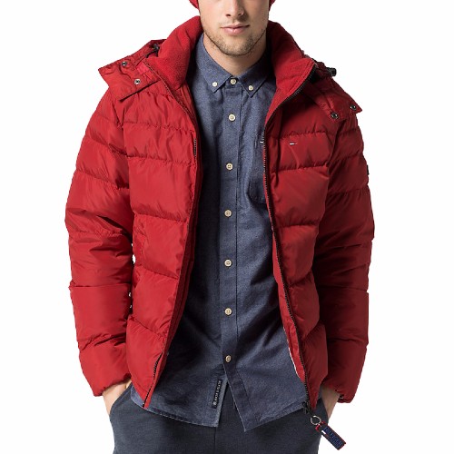 Doudoune Tommy Hilfiger homme modèle Nebraska rouge duvet / plumes