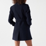 Manteau en drap de laine bleu marine Salsa femme