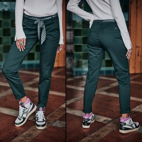 Pantalon chino Freeman T Porter femme Claudia Felicita vert