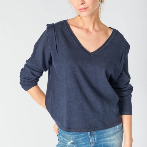 Pull Femme Le Temps des Cerises Lilly bleu marine