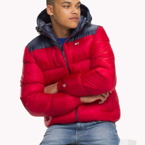 Doudoune Tommy Hilfiger Jeans homme rouge et bleu marine