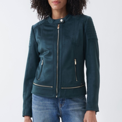 Veste en en suédine verte Salsa femme