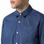 Chemise Tommy Hilfiger homme modèle Teddy en coton bleu sky captain