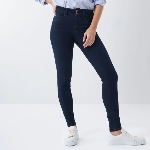 Jeans Salsa femme Secret Push in bleu marine coutures orange