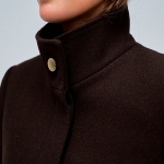 Manteau en drap de laine marron Salsa femme