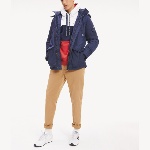 Parka Tommy Jeans homme bleu marine avec col fourrure