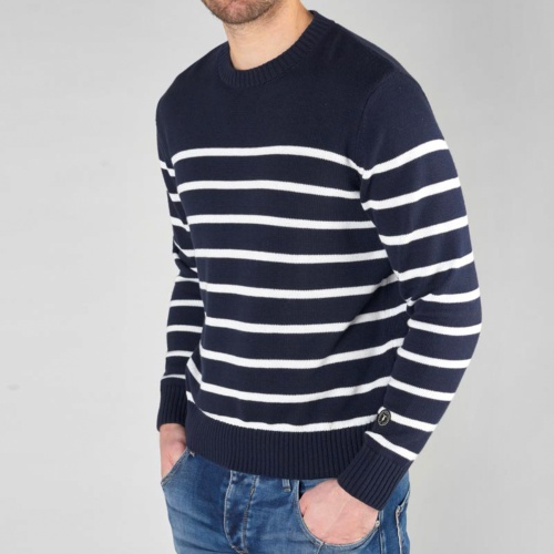 Pull marinière le temps des cerises homme Milor bleu marine rayé