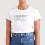 T Shirt Levi's ® femme perfect tee blanc logo Levi's argenté