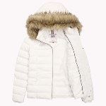 Doudoune blanche Tommy Hilfiger pour femme doublée duvet et plumes