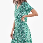 Robe Le Temps des Cerises Mirama Liberty vert tropical